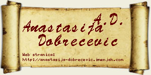 Anastasija Dobrečević vizit kartica